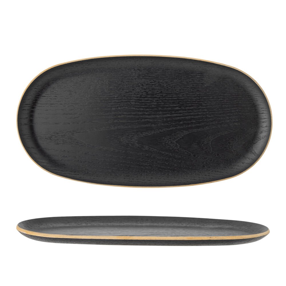 Leyton Tray, Black, Oak