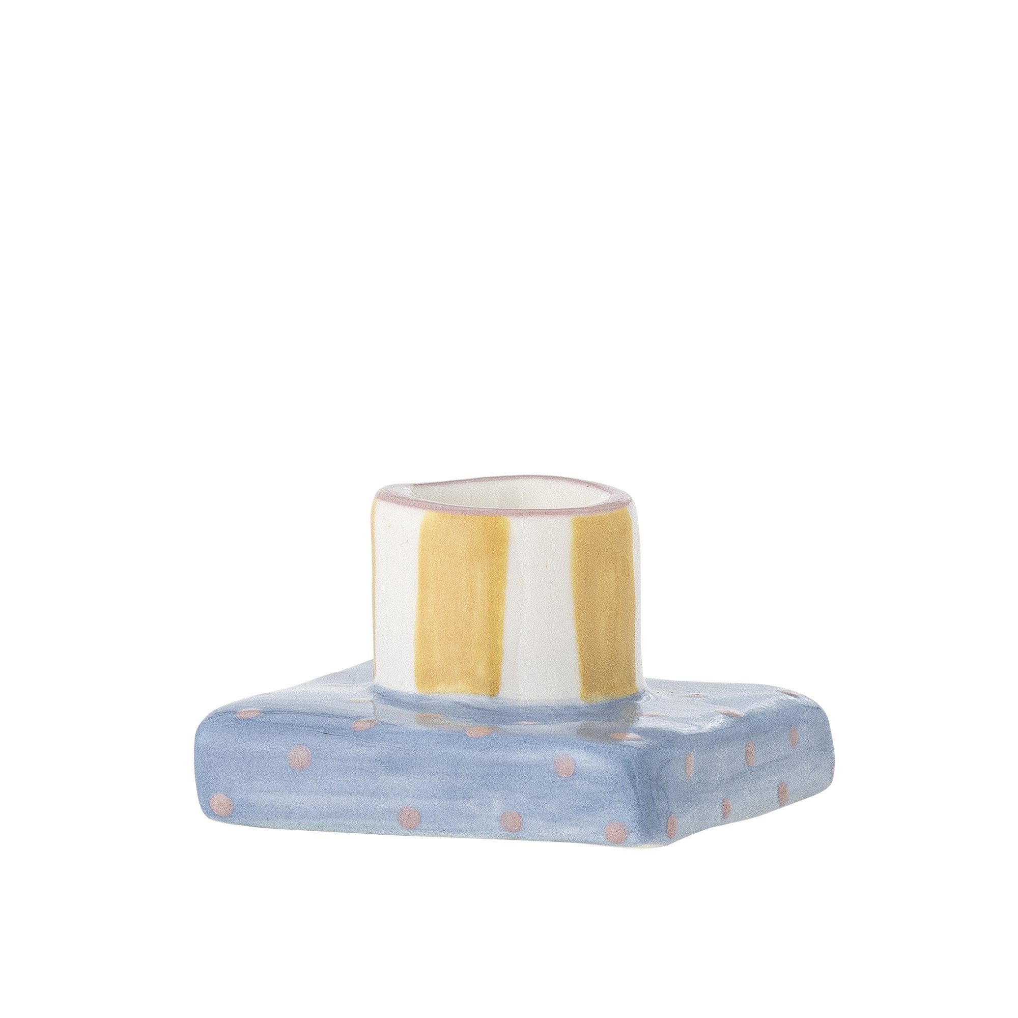 Tacana Candle Holder, Blue, Stoneware - Image 2