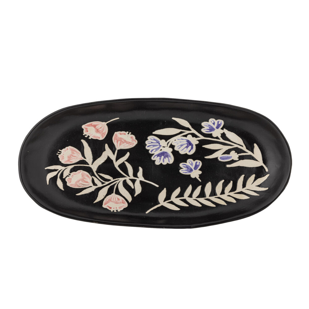 Amberly Serving Tray, Black, Stoneware - Image 3