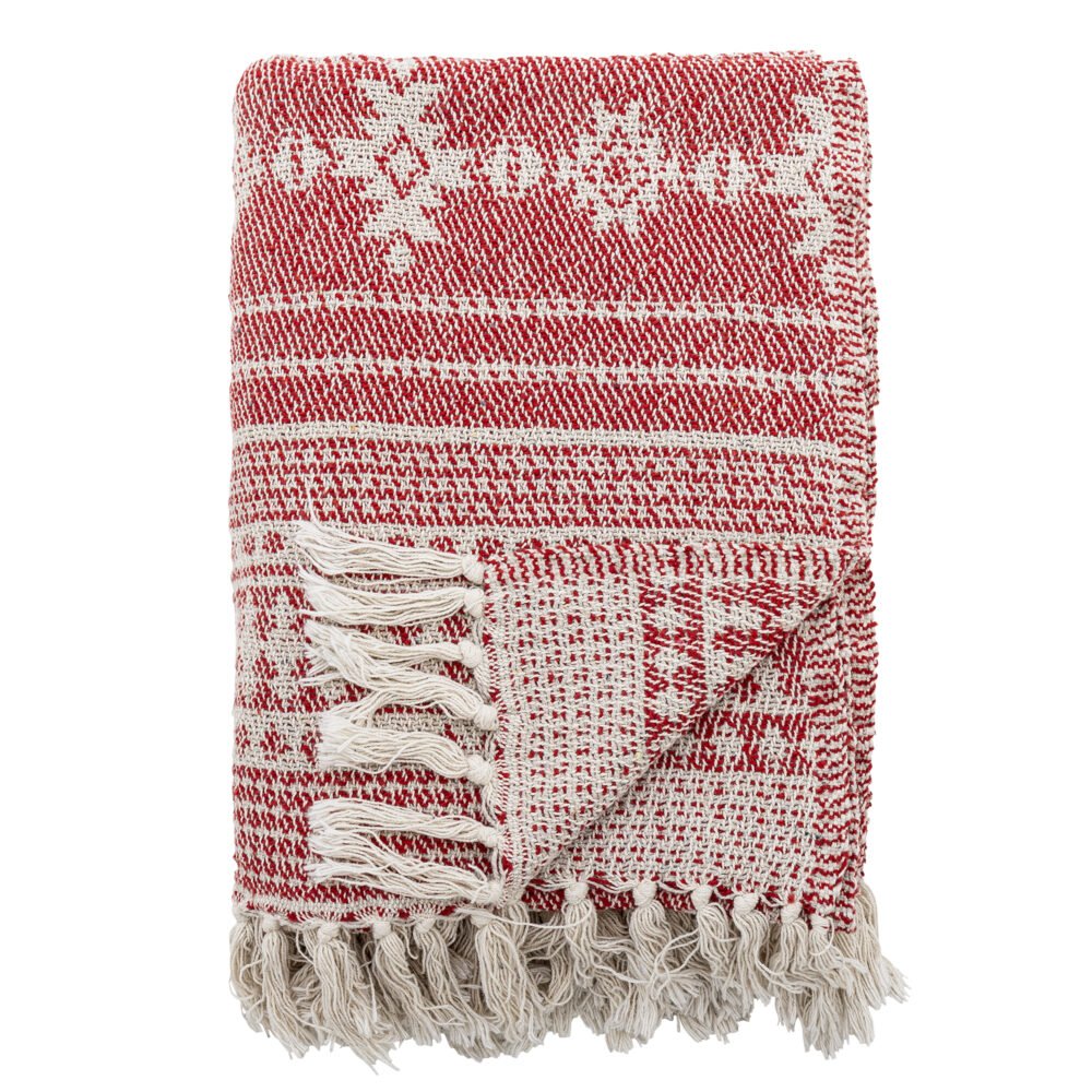 Oia Throw, Red, Recycled Cotton