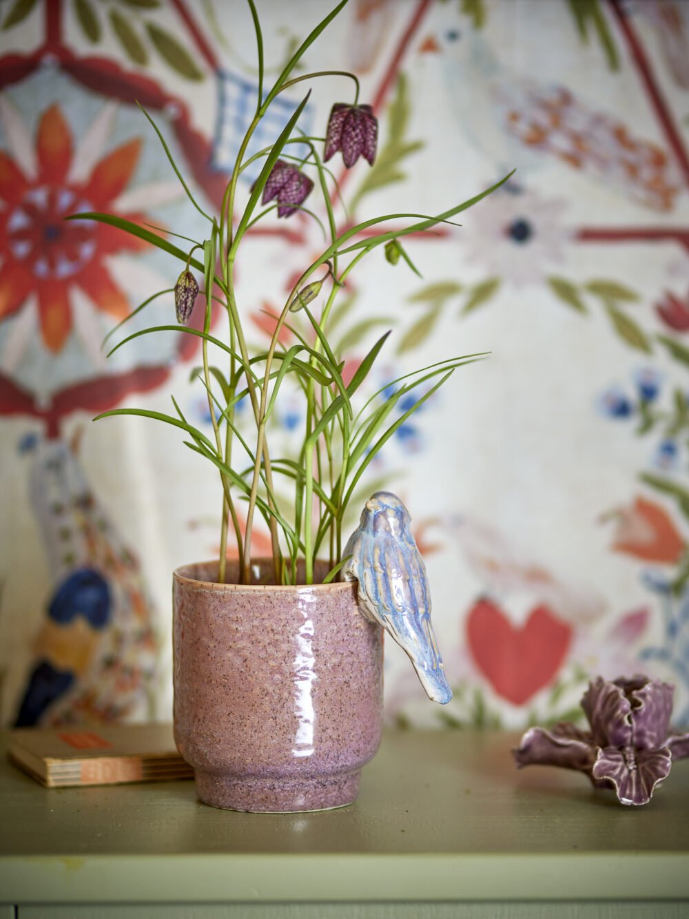 Larky Flowerpot, Rose, Stoneware - Image 4