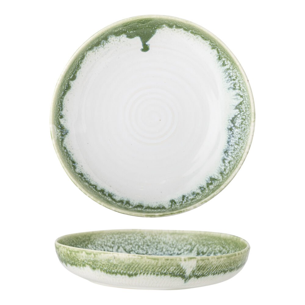 Prim Serving Plate, Green, Stoneware