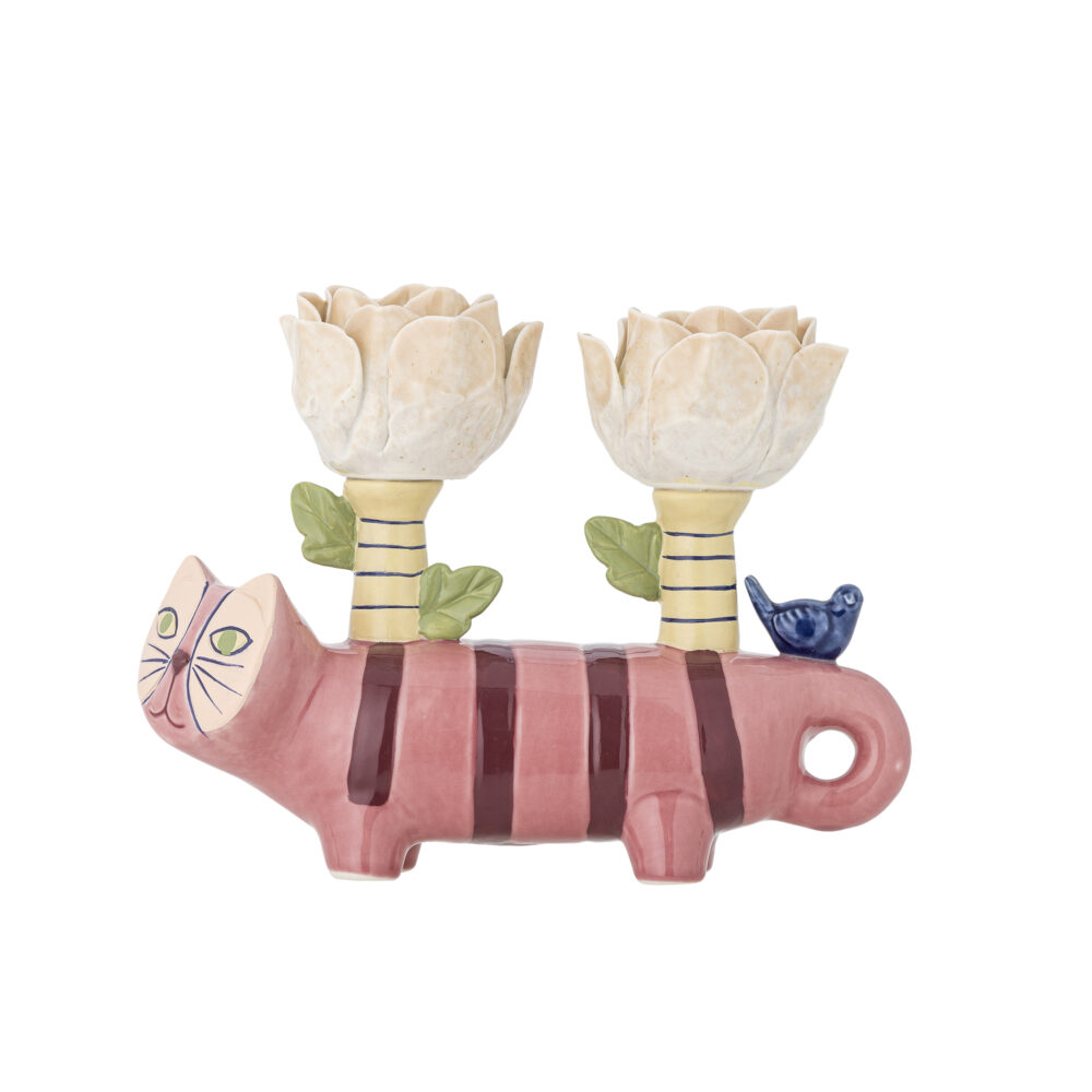 Missy Candle Holder, Rose, Stoneware