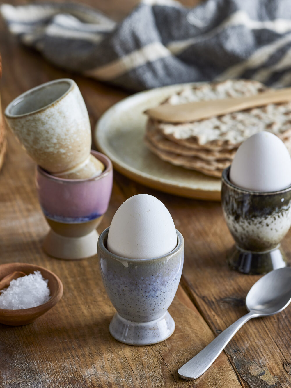 Paula Egg Cup, Blue, Stoneware - Image 2