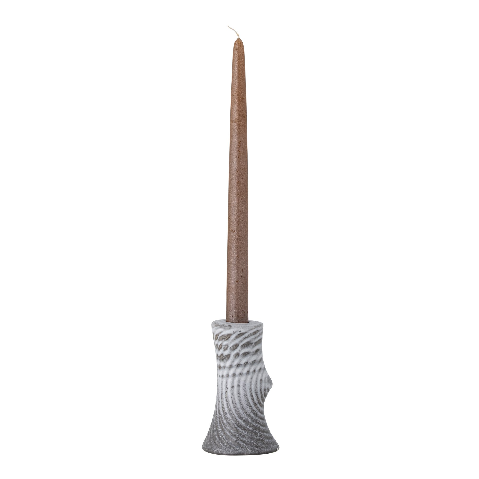Raheem Candle Holder, Grey, Stoneware - Image 2