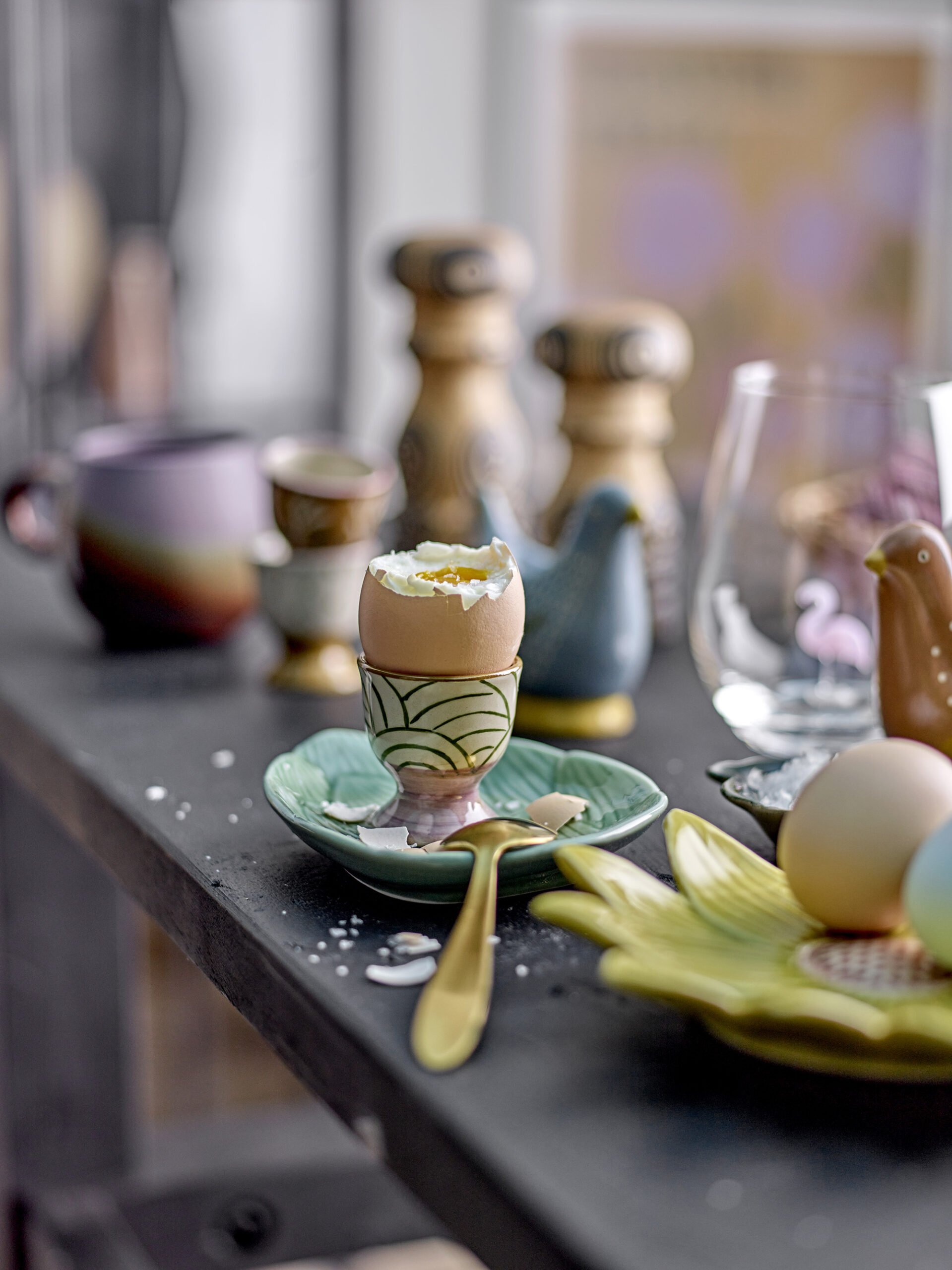 Vincent Egg Cup, Brown, Stoneware - Image 2