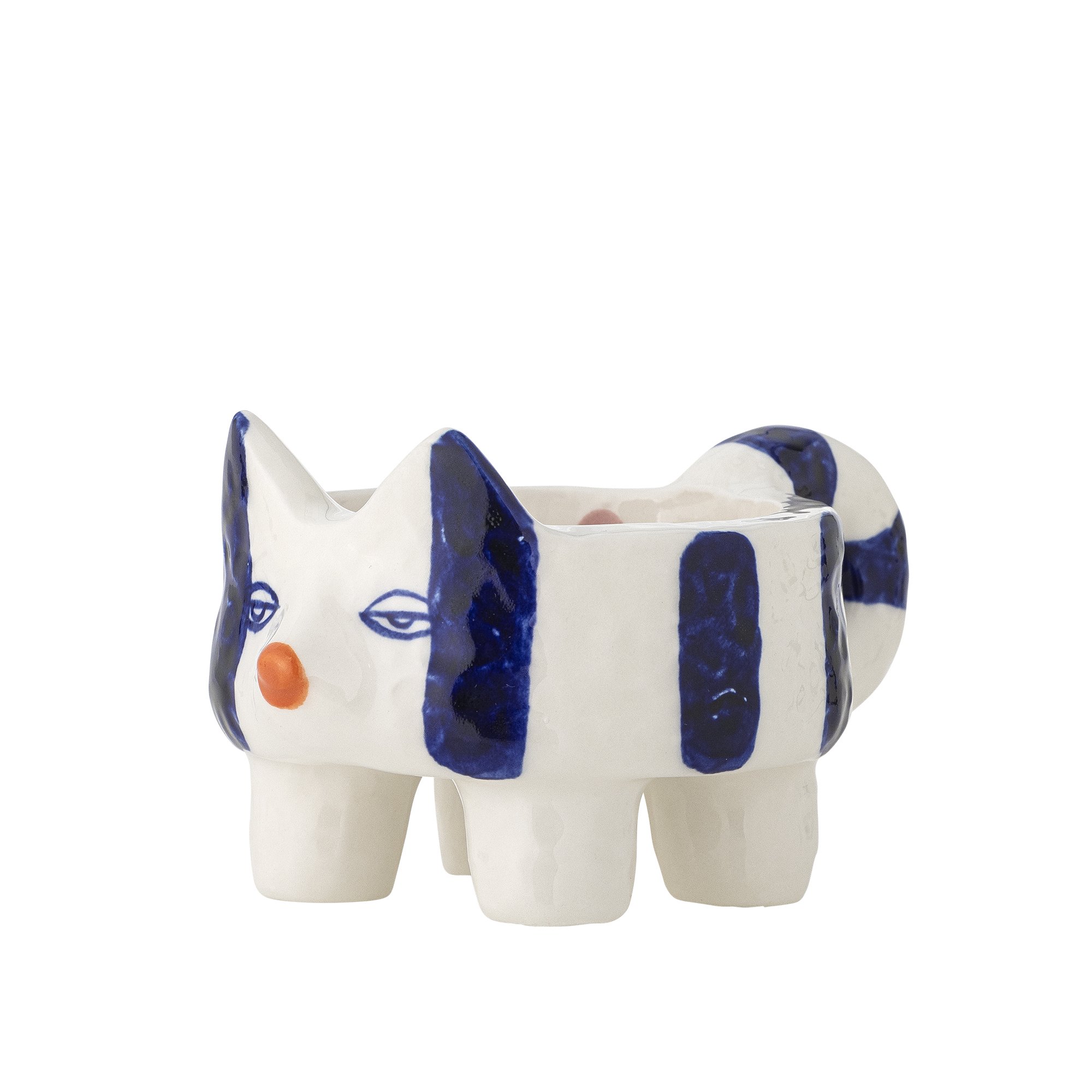 Caty Candle Holder, Blue, Stoneware - Image 2