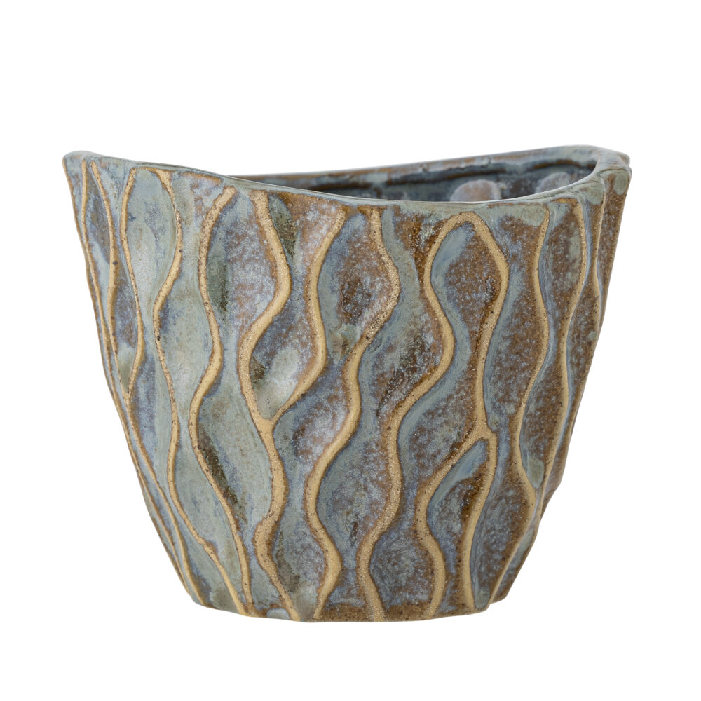 Feren Flowerpot, Blue, Stoneware