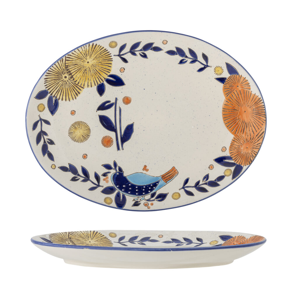 Lynna Serving Plate, Blue, Stoneware
