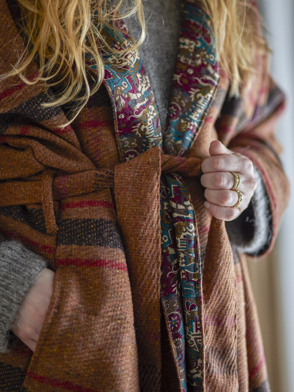 Rieti Kimono, Brown, Upcycled - Image 4