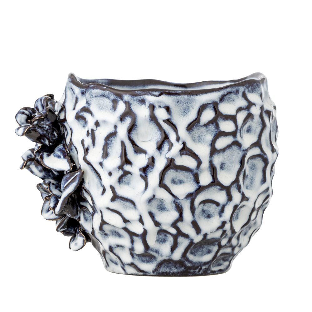 Malina Flowerpot, Blue, Stoneware - Image 3