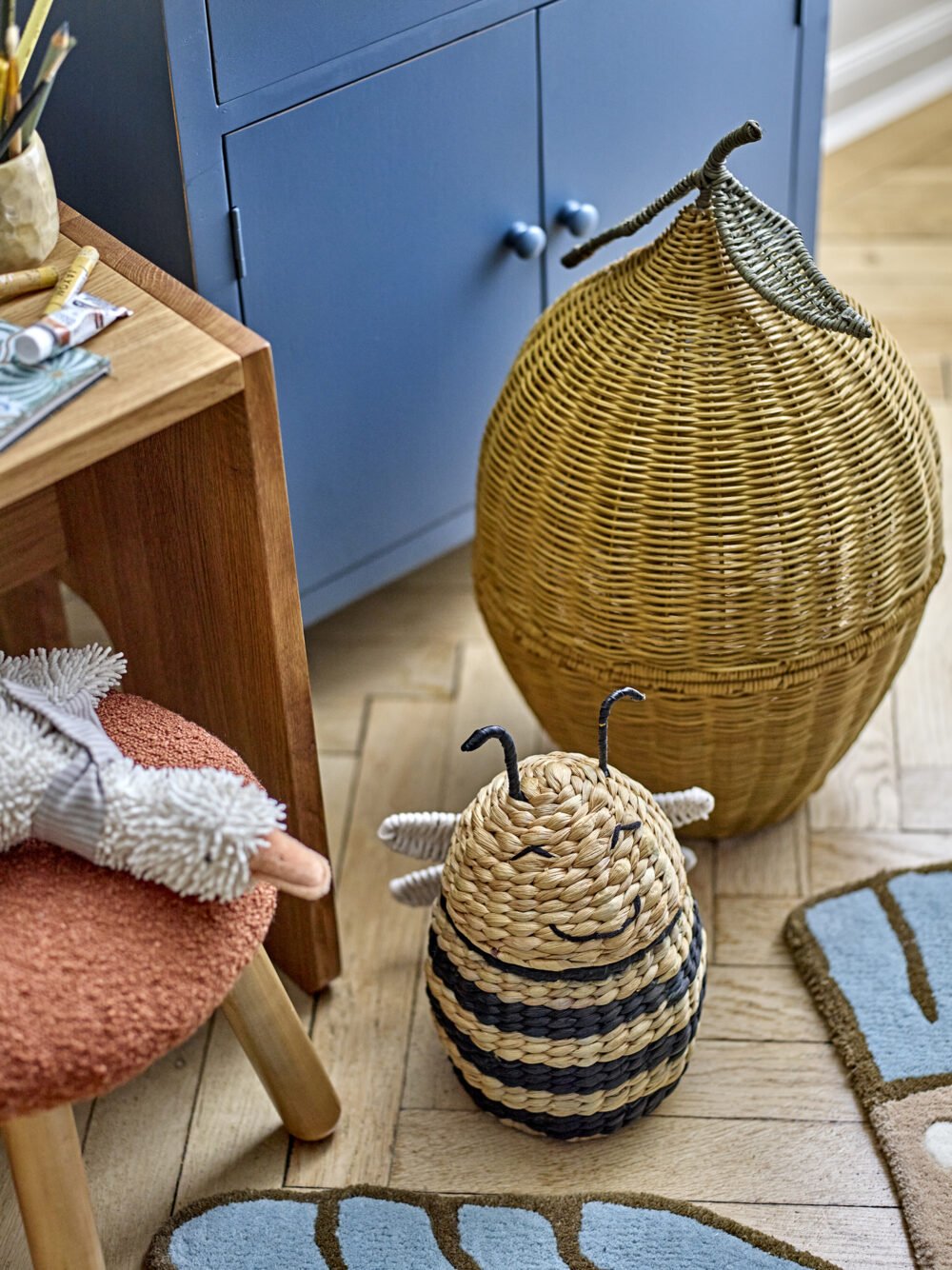 Finn Basket w/Lid, Black, Water Hyacinth - Image 6