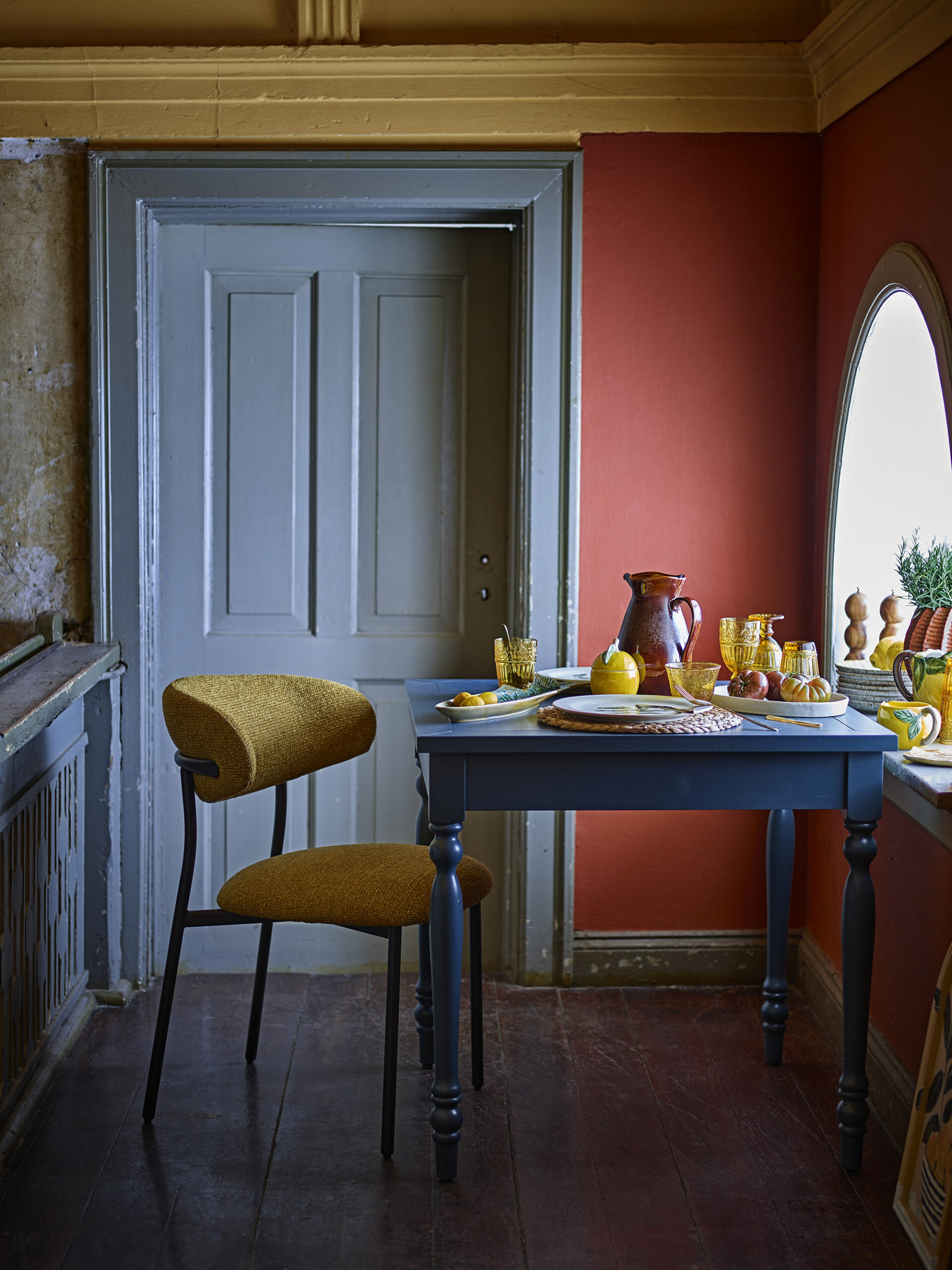 Bassy Dining Table, Blue, Firwood - Image 5