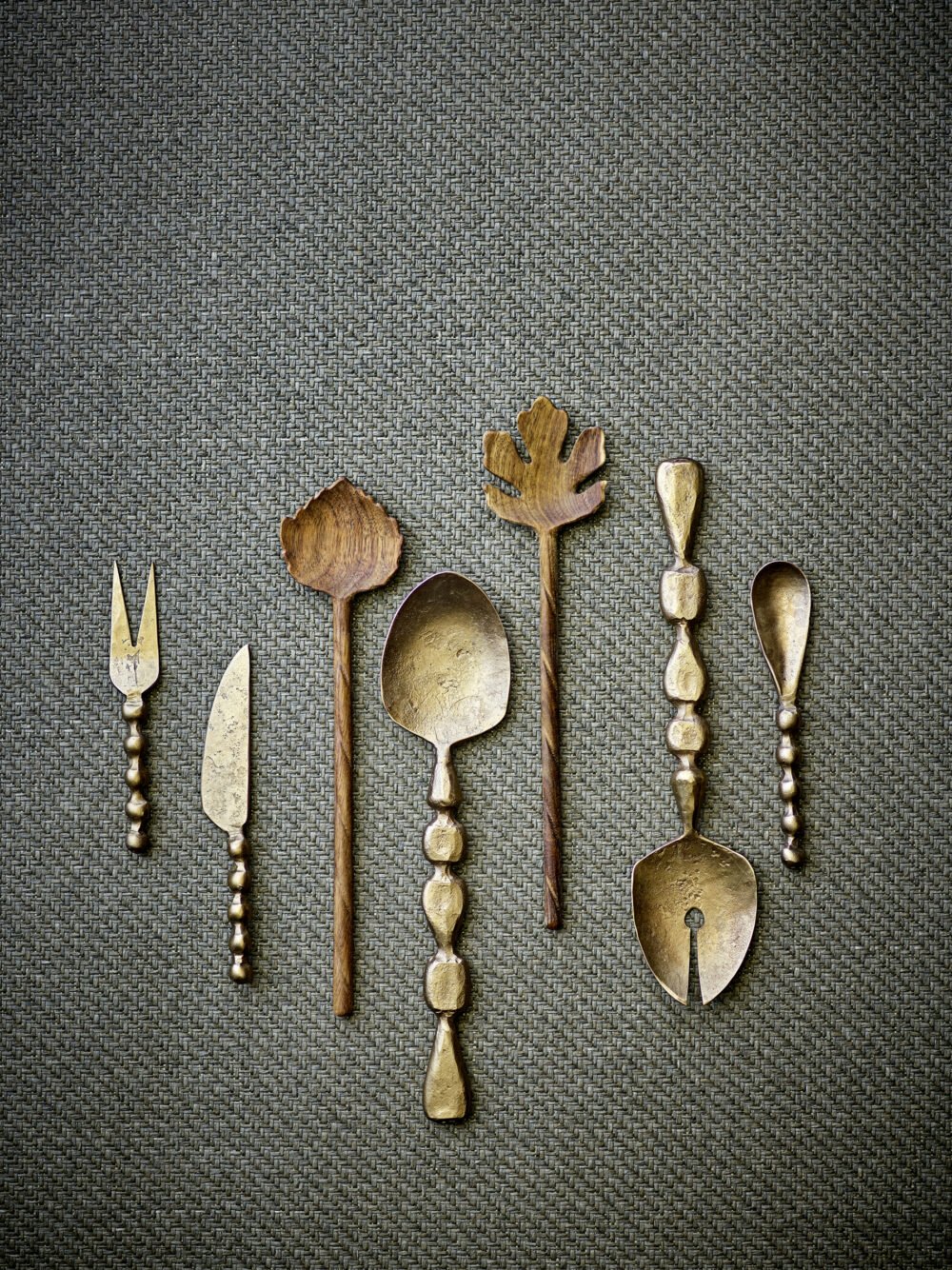 Edi Salad Servers, Brass, Metal - Image 2