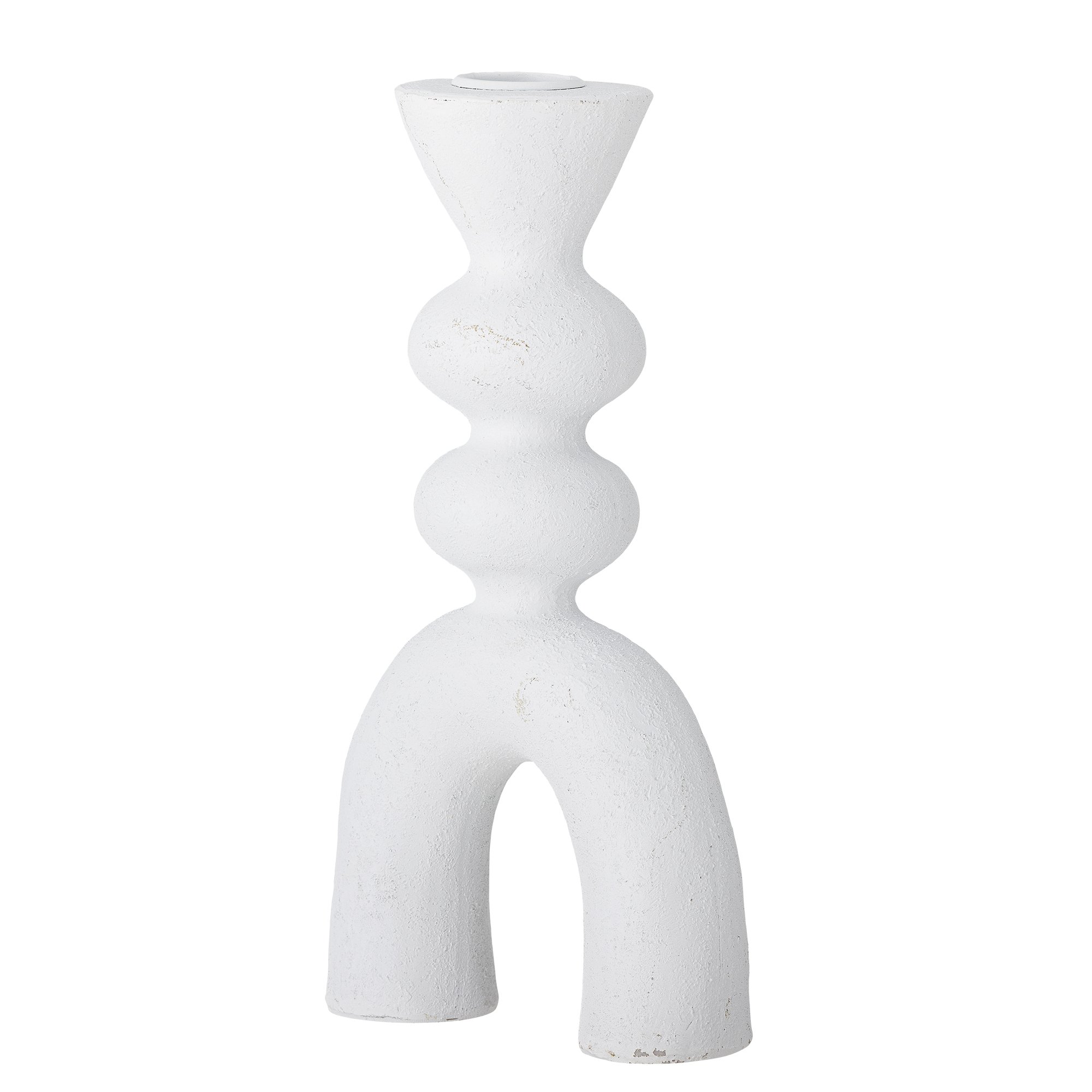 Syra Candle Holder, White, Polyresin - Image 3