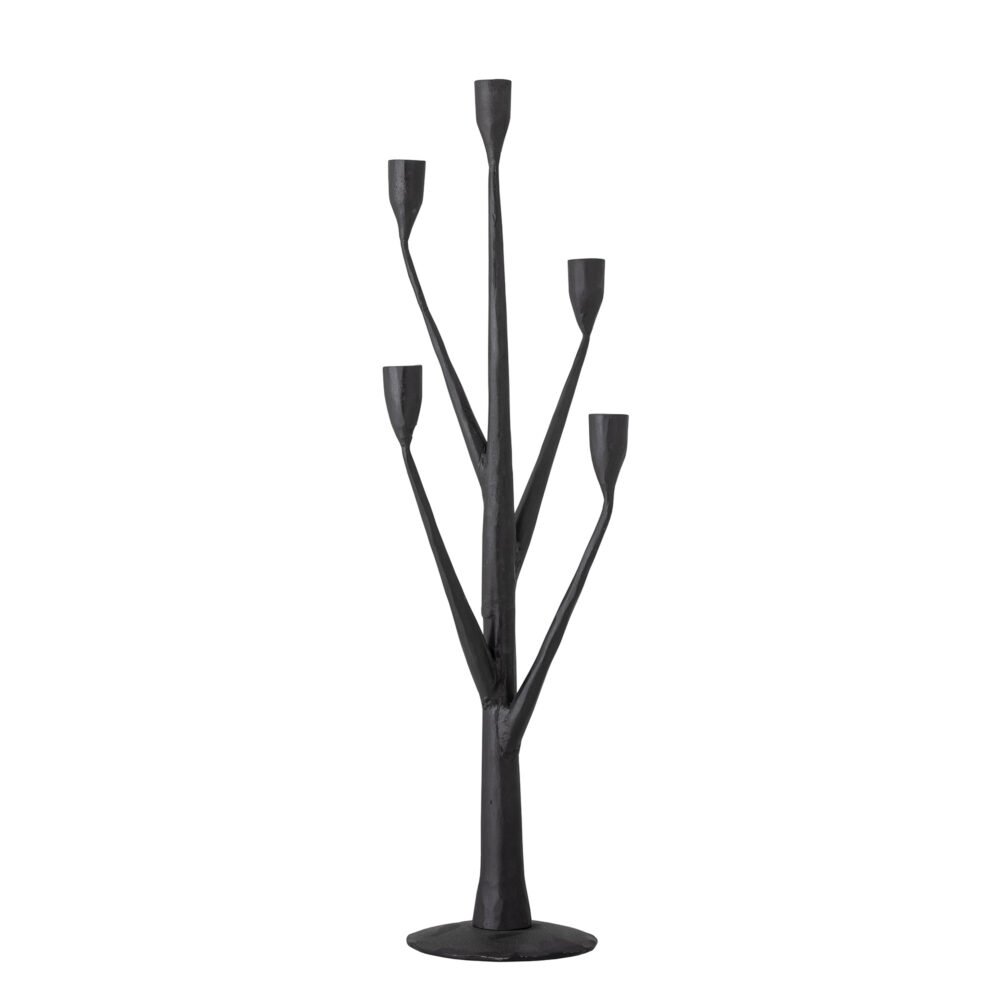 Abriz Candle Holder, Black, Iron