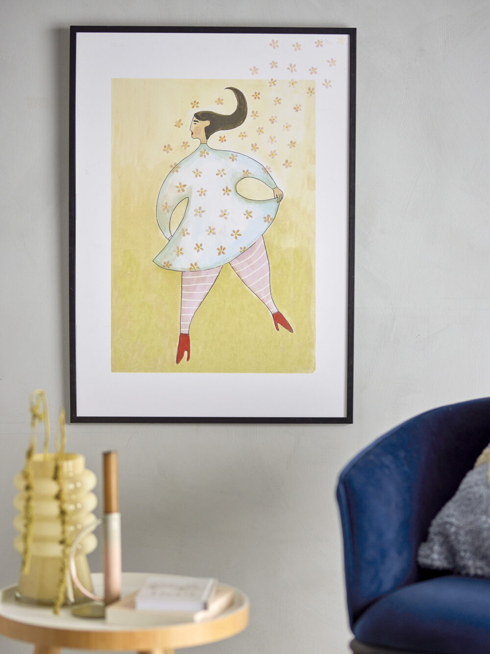 Ajo Illustration w/ Frame, Black, Pine - Image 2
