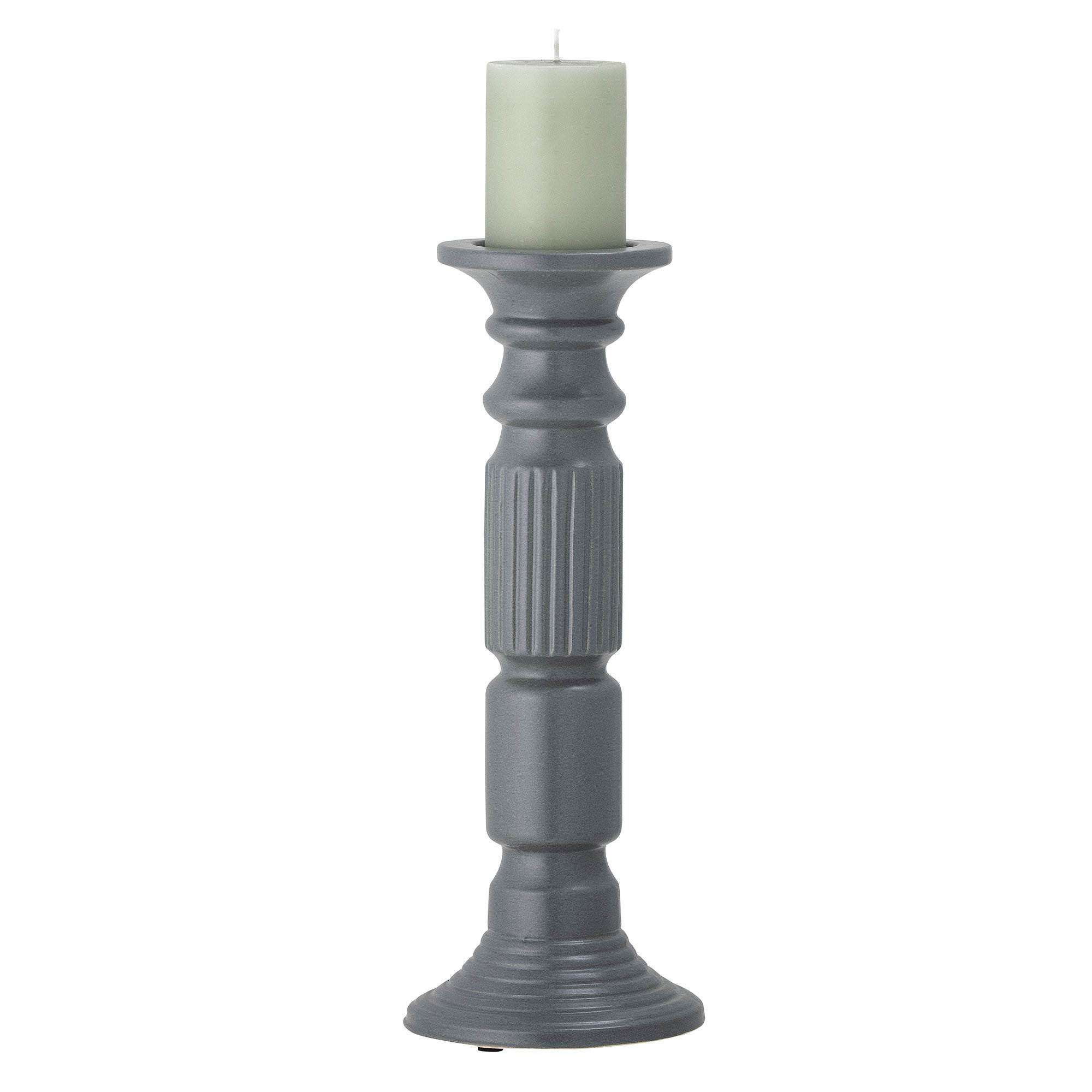Millas Candle Holder, Grey, Ceramic - Image 2