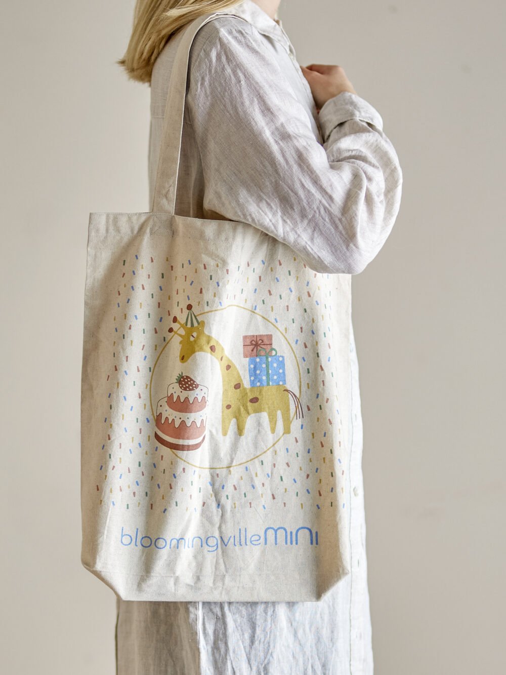 Celebrate Tote Bag, Blue, Cotton - Image 4