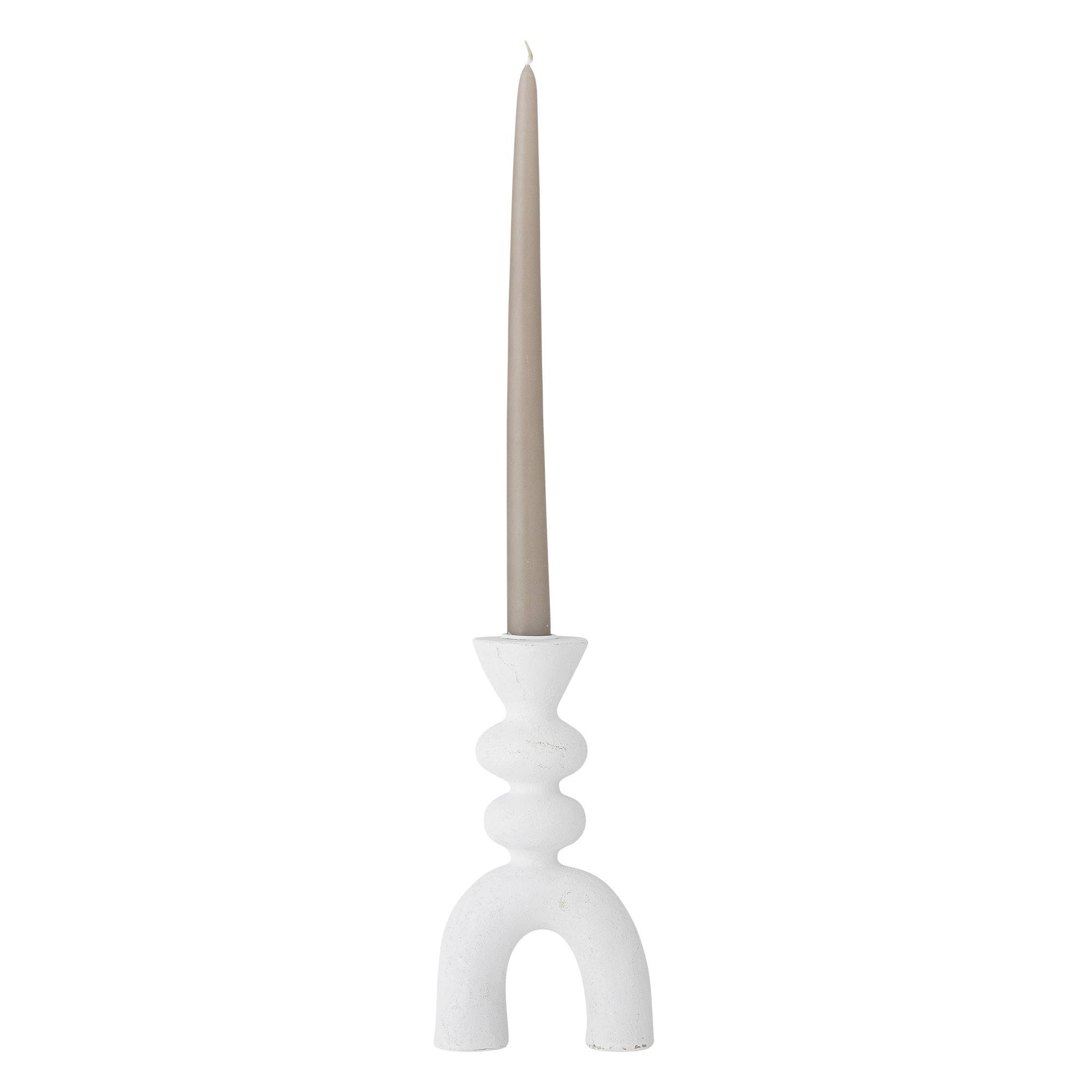 Syra Candle Holder, White, Polyresin - Image 2
