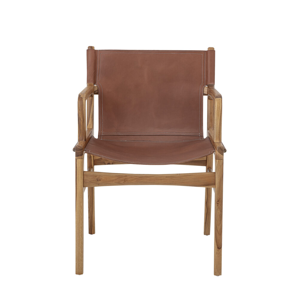 Ollie Lounge Chair, Brown, Leather