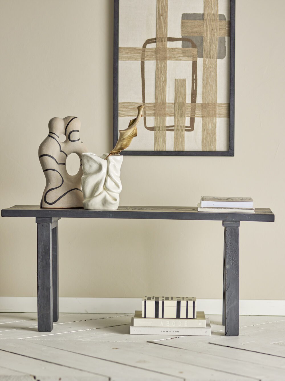 Riber Bench, Black, Reclaimed Wood - Image 4