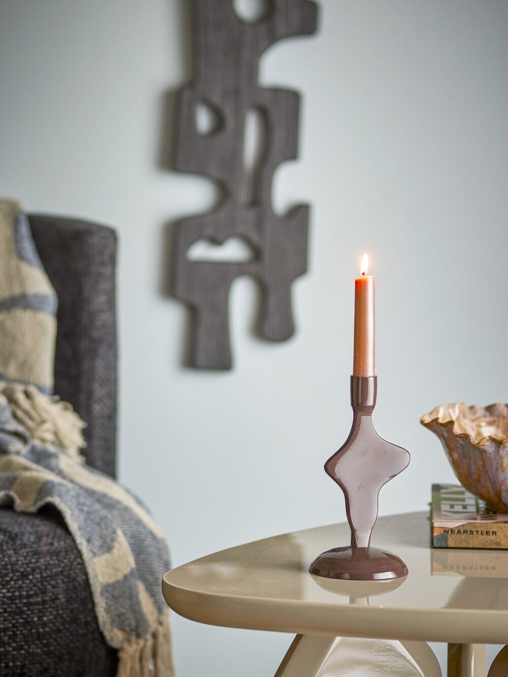 Cidra Candle Holder, Brown, Aluminum - Image 4
