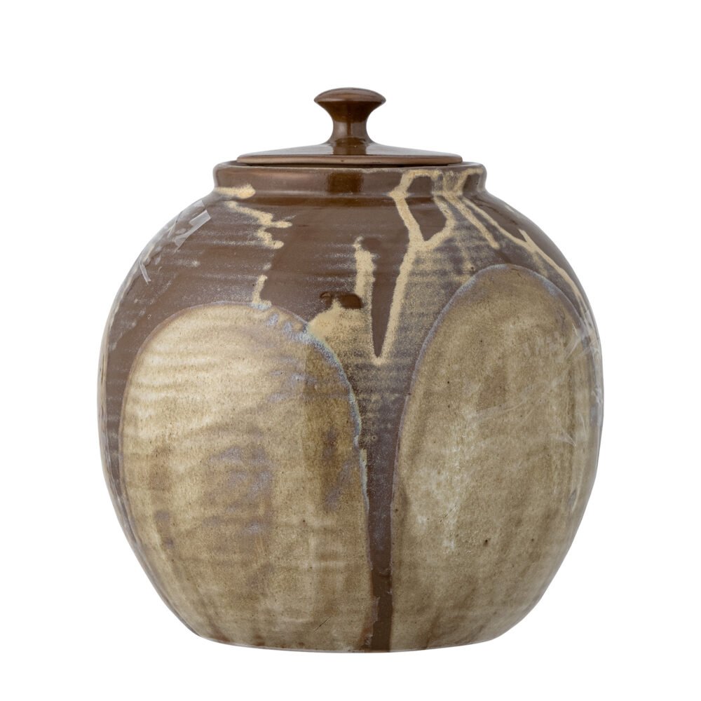 Nasib Jar w/Lid, Brown, Stoneware - Image 3