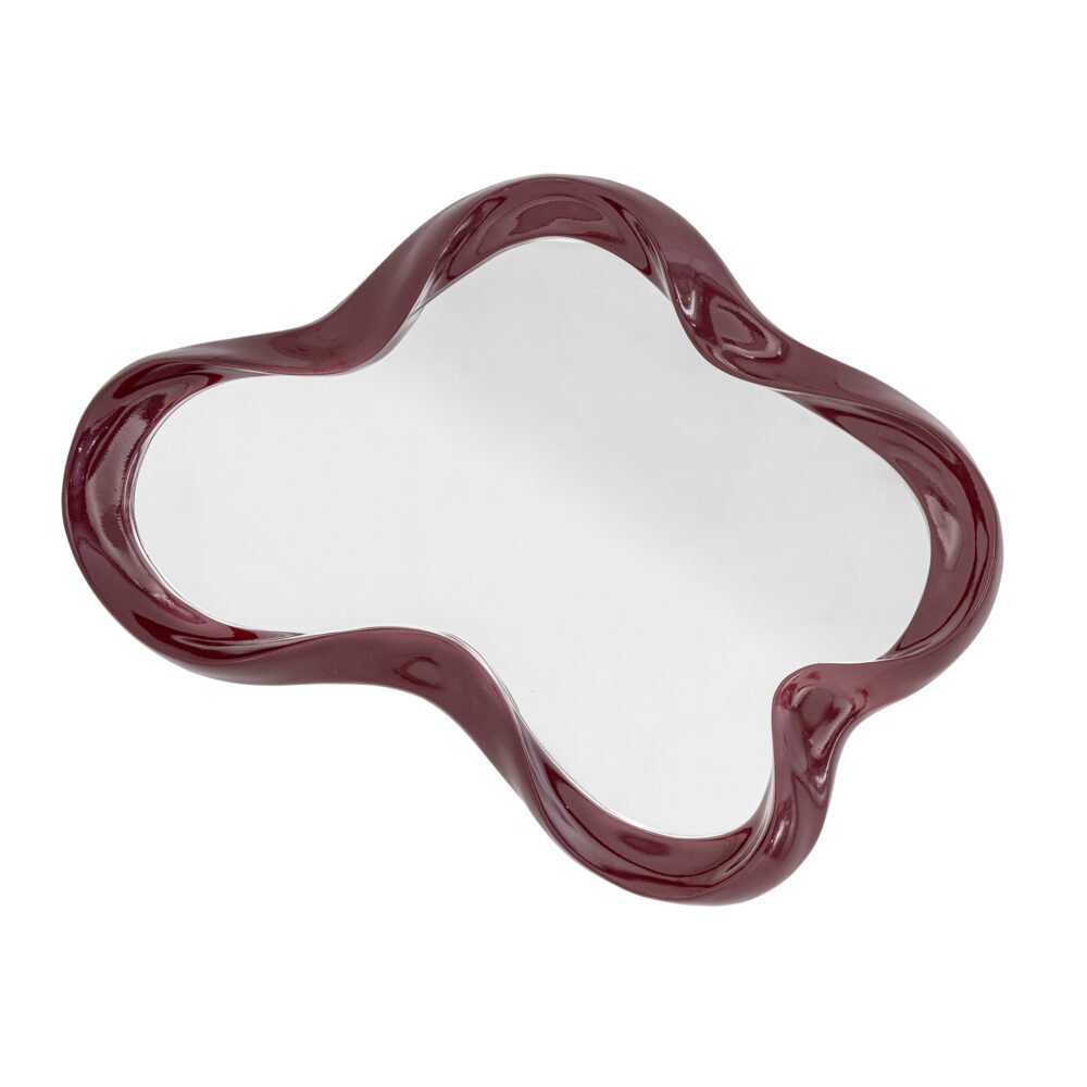 Violeta Wall Mirror, Red, Polyresin