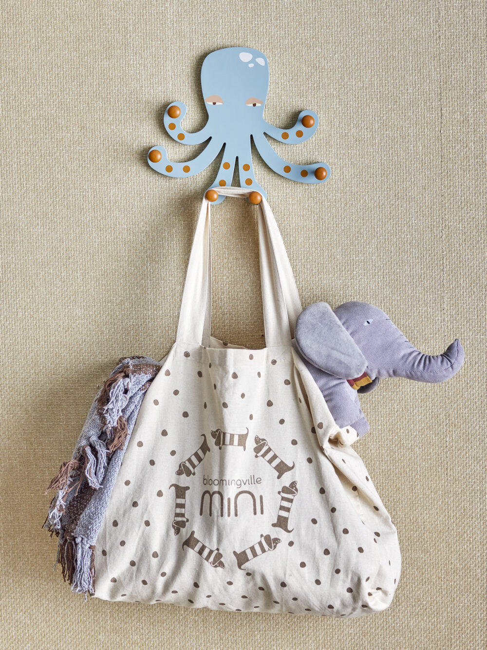 Oswall Coat Rack, Blue, MDF - Image 4