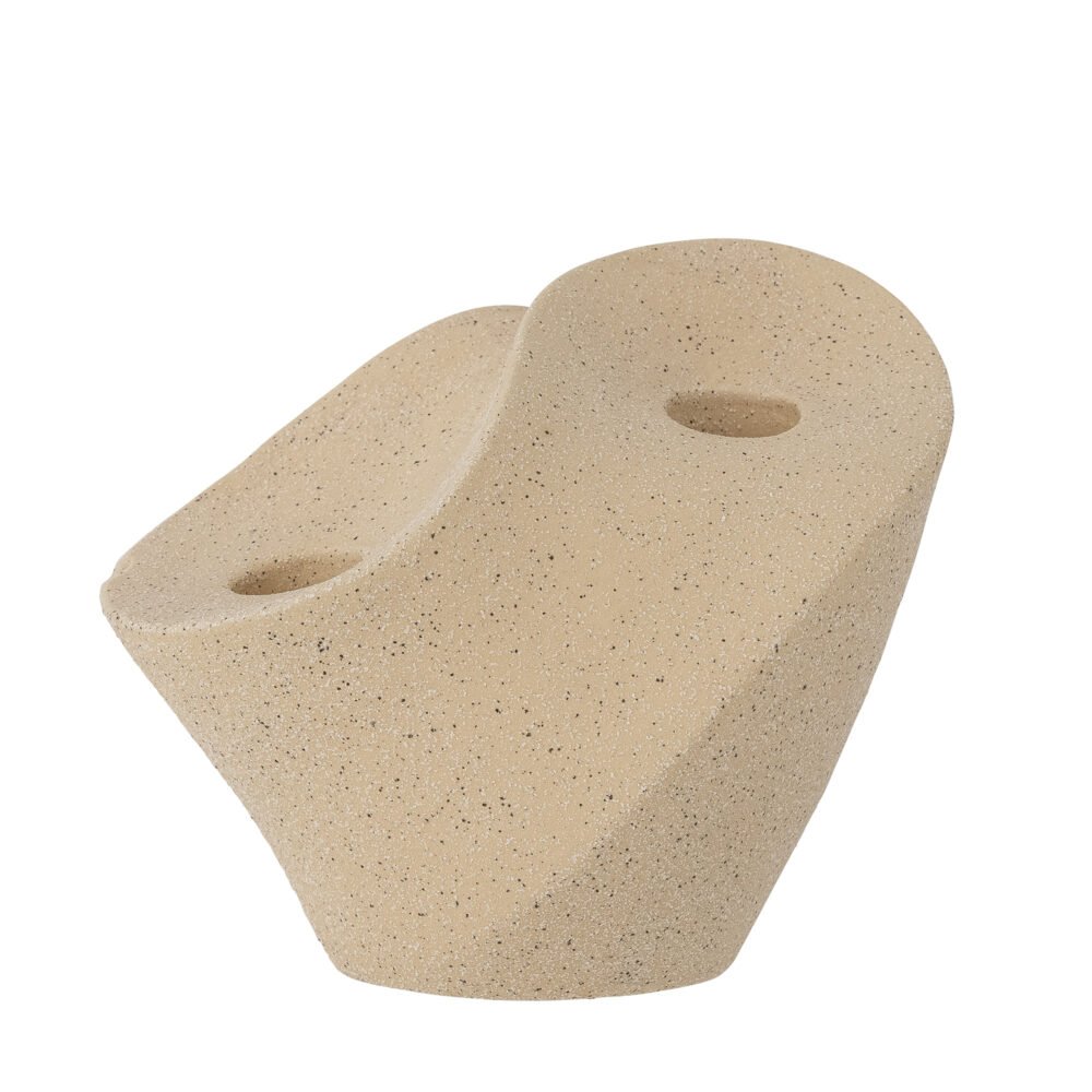 Brent Candle Holder, Nature, Stoneware