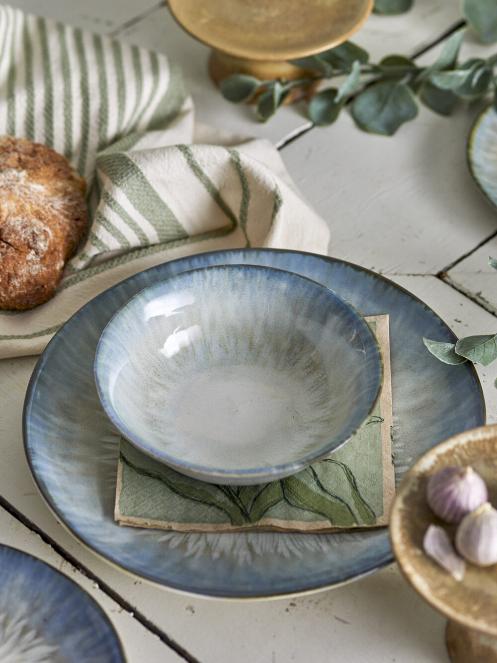 Calen Bowl, Blue, Stoneware - Image 5