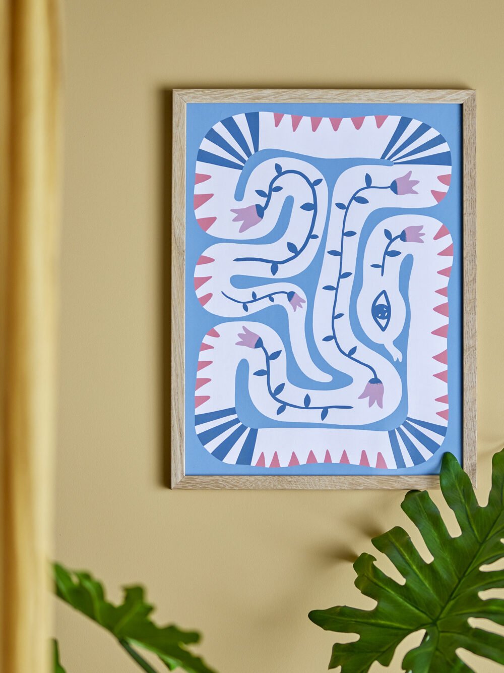 Hebi Illustration w/ Frame, Nature, Oak - Image 3
