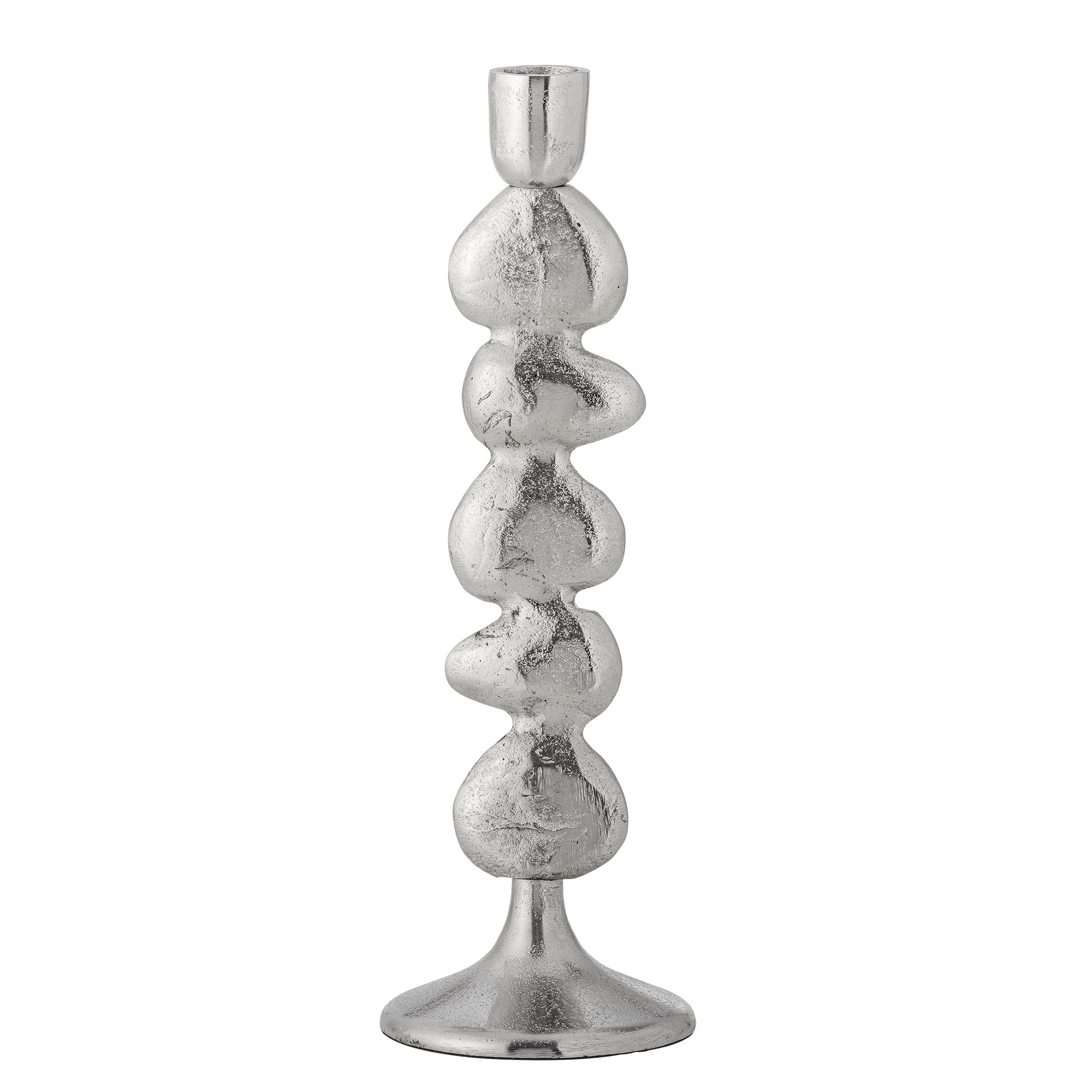 Metina Candle Holder, Silver, Aluminum
