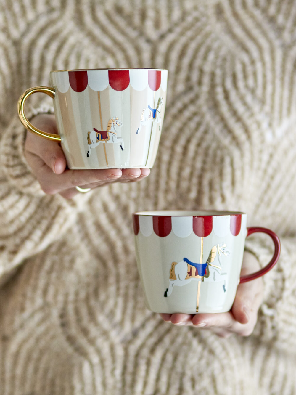 Merry-go-round Mug, Red, Stoneware - Image 3