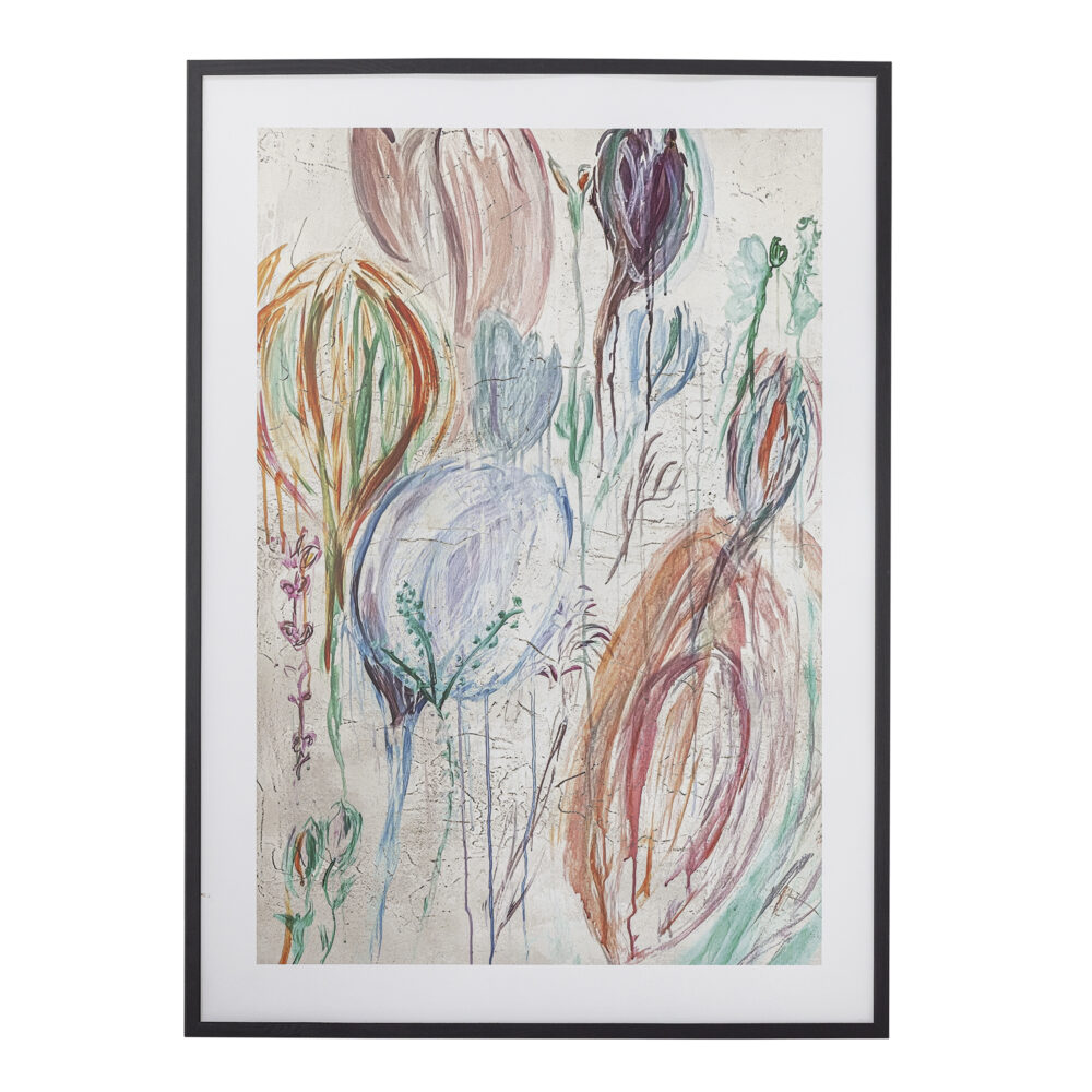 Francine Illustration w/ Frame, Black, Pine