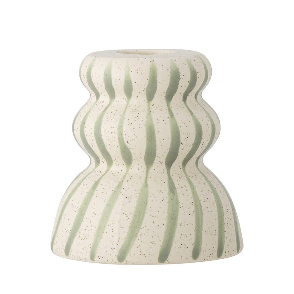 Gabin Candle Holder, Green, Stoneware