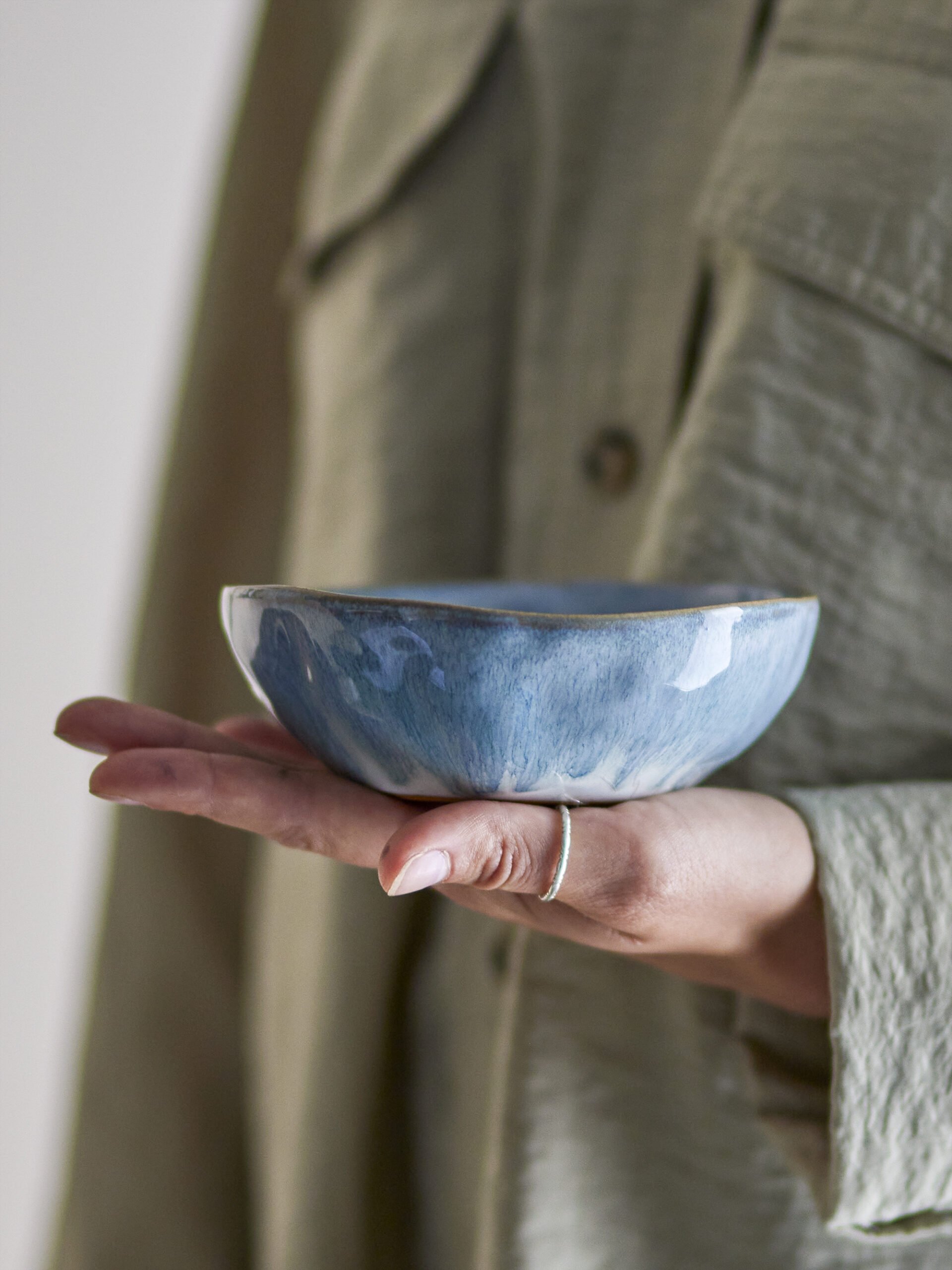 Nara Bowl, Blue, Stoneware - Image 4