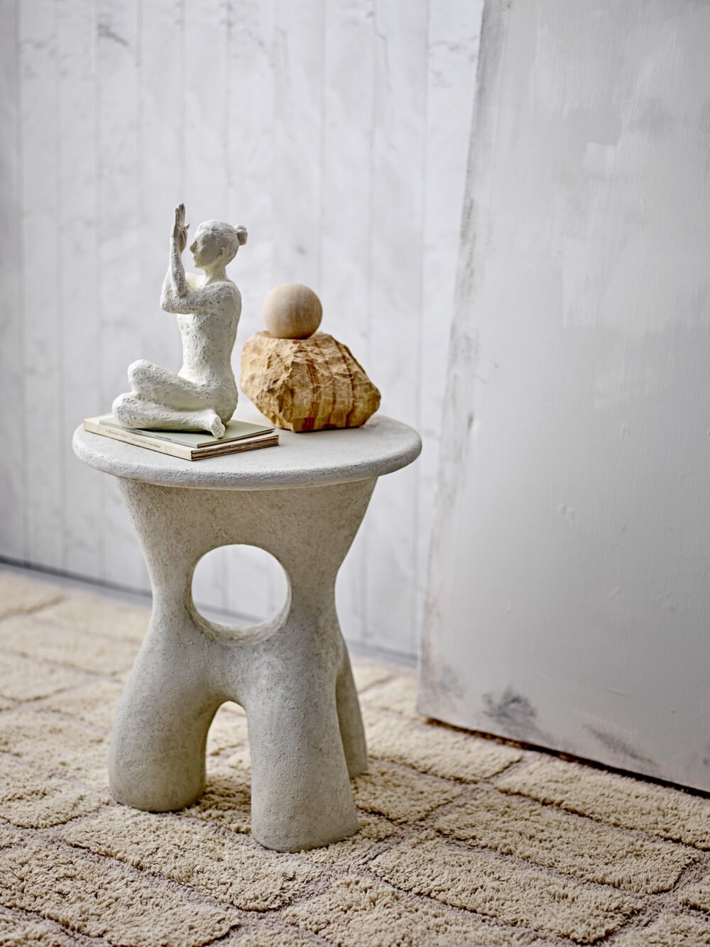 Amiee Side Table, White, Polyresin - Image 5