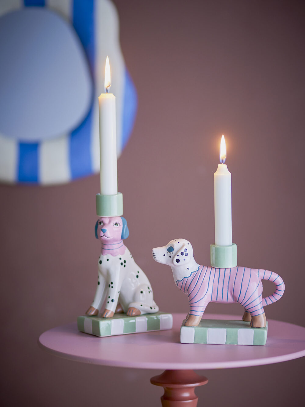 Doglie Candle Holder, Rose, Stoneware - Image 4