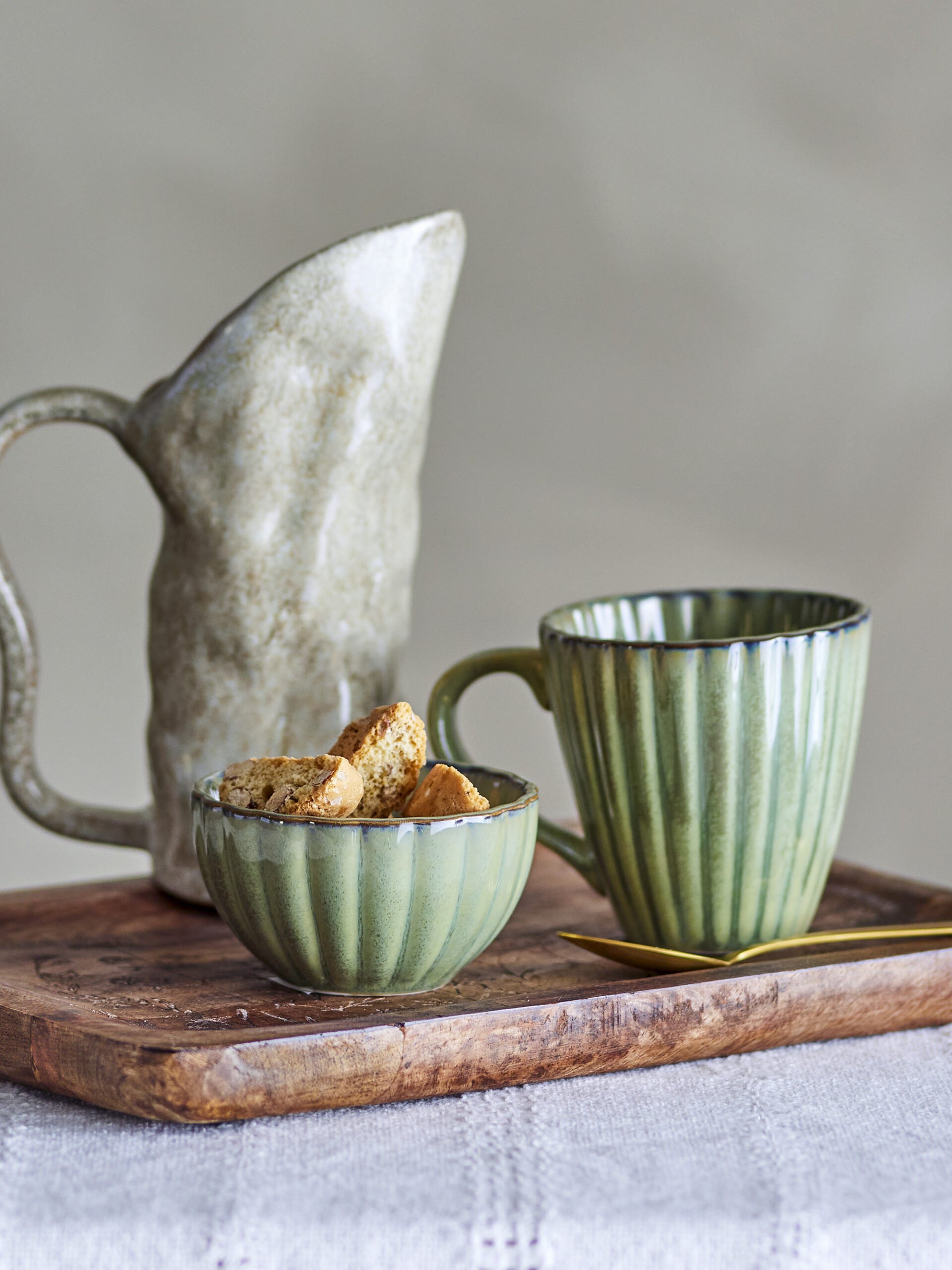 Latina Bowl, Green, Stoneware - Image 2