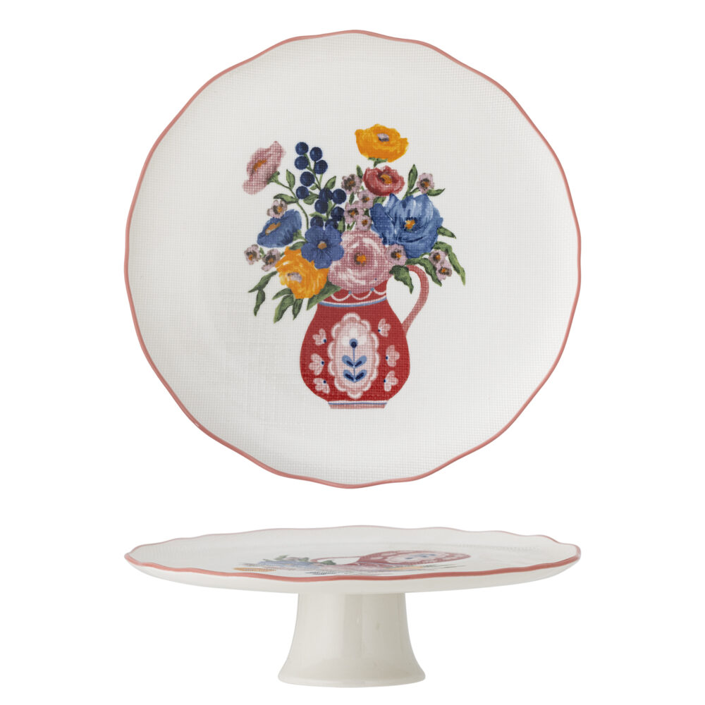 Dorothy Cake Tray, Rose, Stoneware