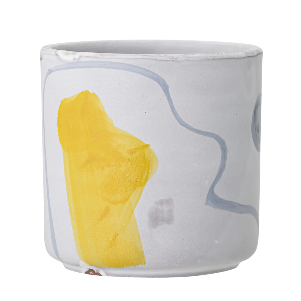 Azura Deco Flowerpot, White, Terracotta