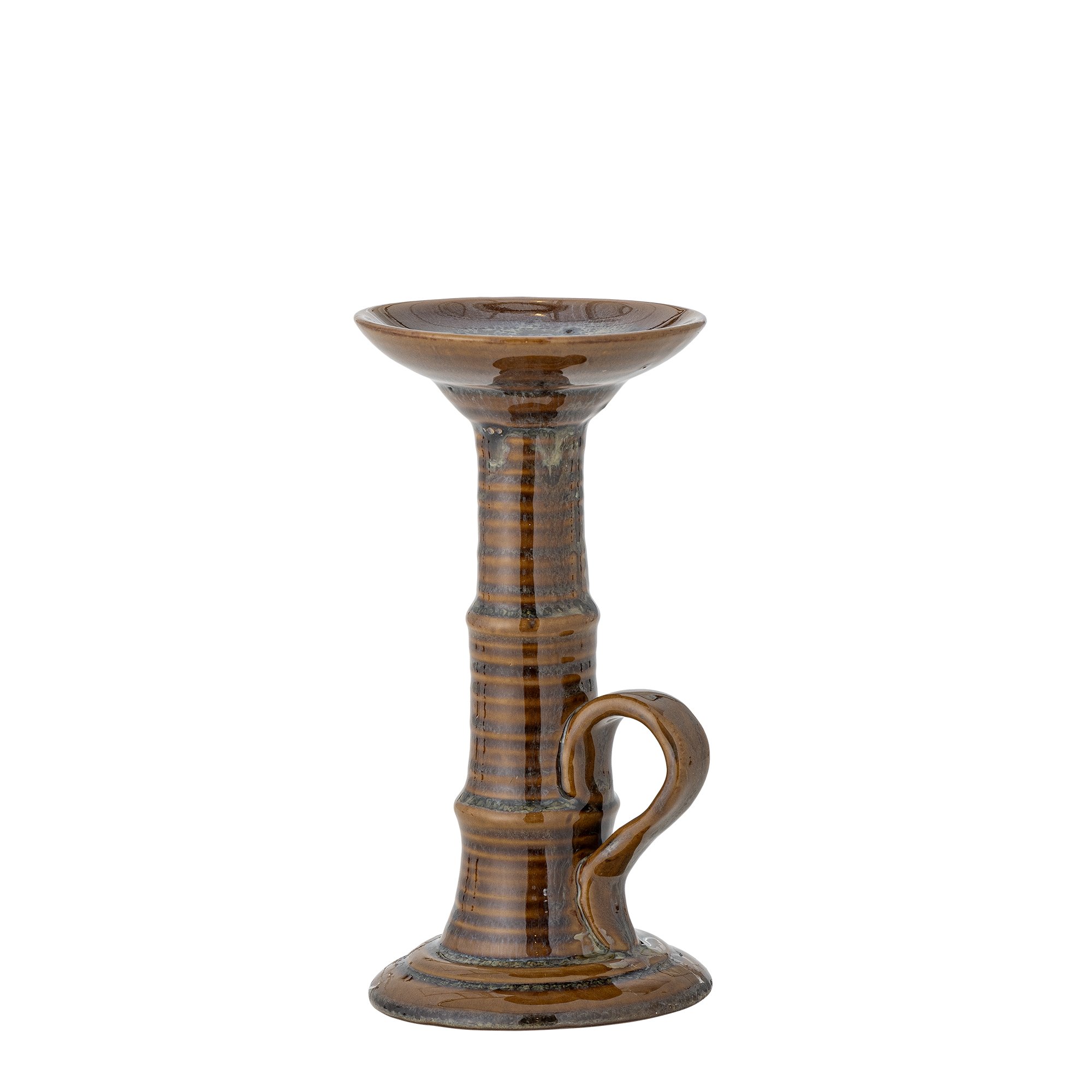 Rigby Candle Holder, Brown, Stoneware - Image 2
