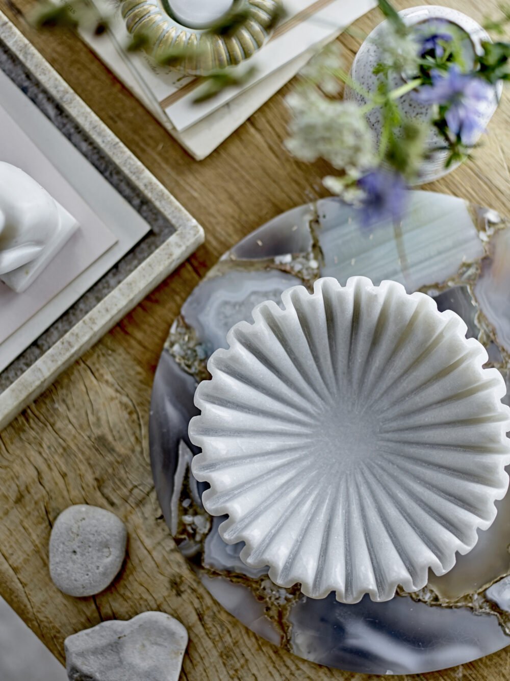 Harmonia Bowl, White, Marble - Image 4