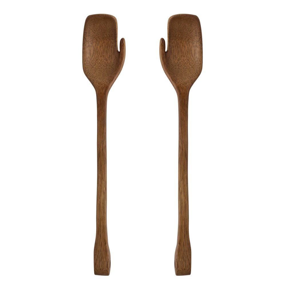 Zeena Salad Servers, Brown, Mango