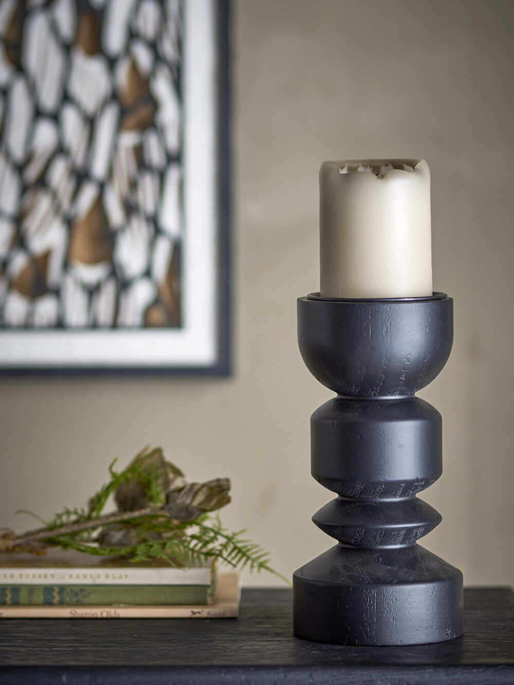 Bowen Candle Holder, Black, Pine - Image 3