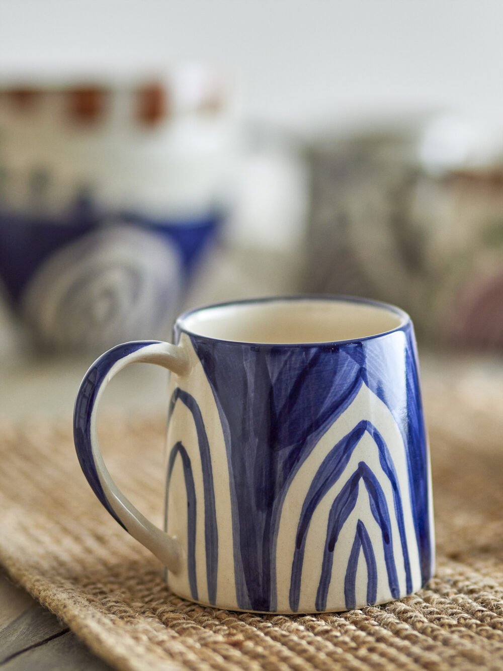 Shama Cup, Blue, Stoneware - Image 2