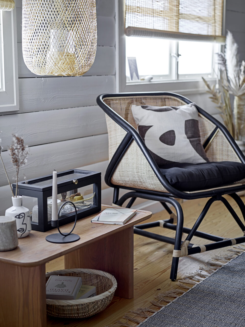 Loue Lounge Chair, Black, Rattan - Image 5