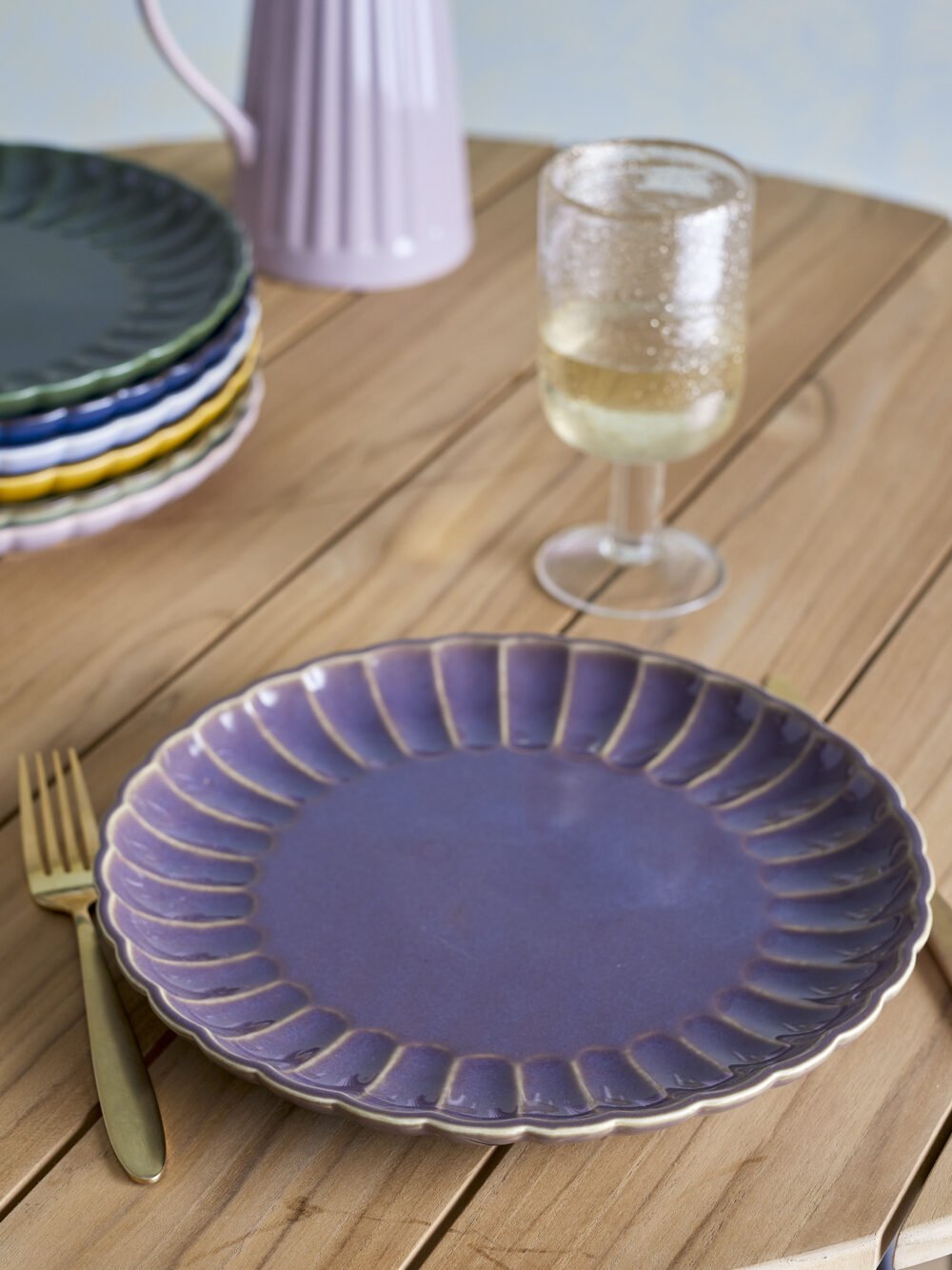 Latina Plate, Purple, Stoneware - Image 4